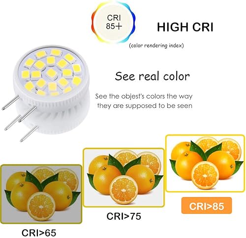 Miniatura 4 de G MGY OLED Bombilla LED G8 de 3.5 W, mini bombilla de disco delgada equivalente a 35 W, T4 G8, base de bi-pines, bombilla halógena blanca de 6000 K