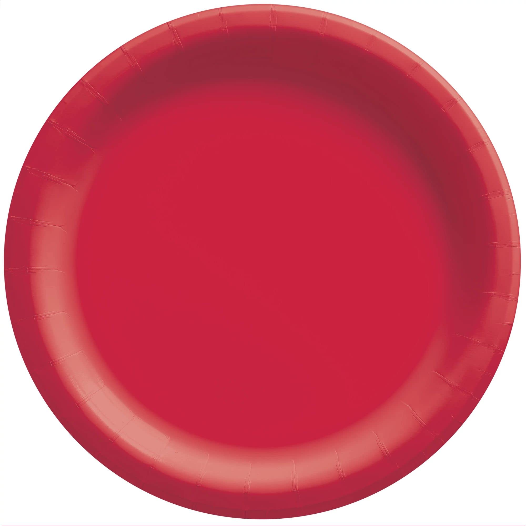Assiettes en carton pour repas de Noël et décoration de table rouge