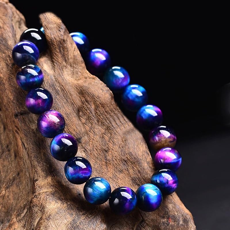 YOPI Bracciale con pietra occhio di tigre cielo stellato - Gioielli in stile nazionale blu for uomo e donna