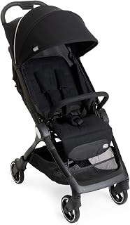 Chicco We Kinderwagen, faltbar, ultraleicht, ab Geburt bis 22 kg, Reise-Kinderwagen, ultra-kompakter, neigbar, EinHand-Verschluss, gepolsterte Schultergurte, Tasche und Regenschutz, Schwarz