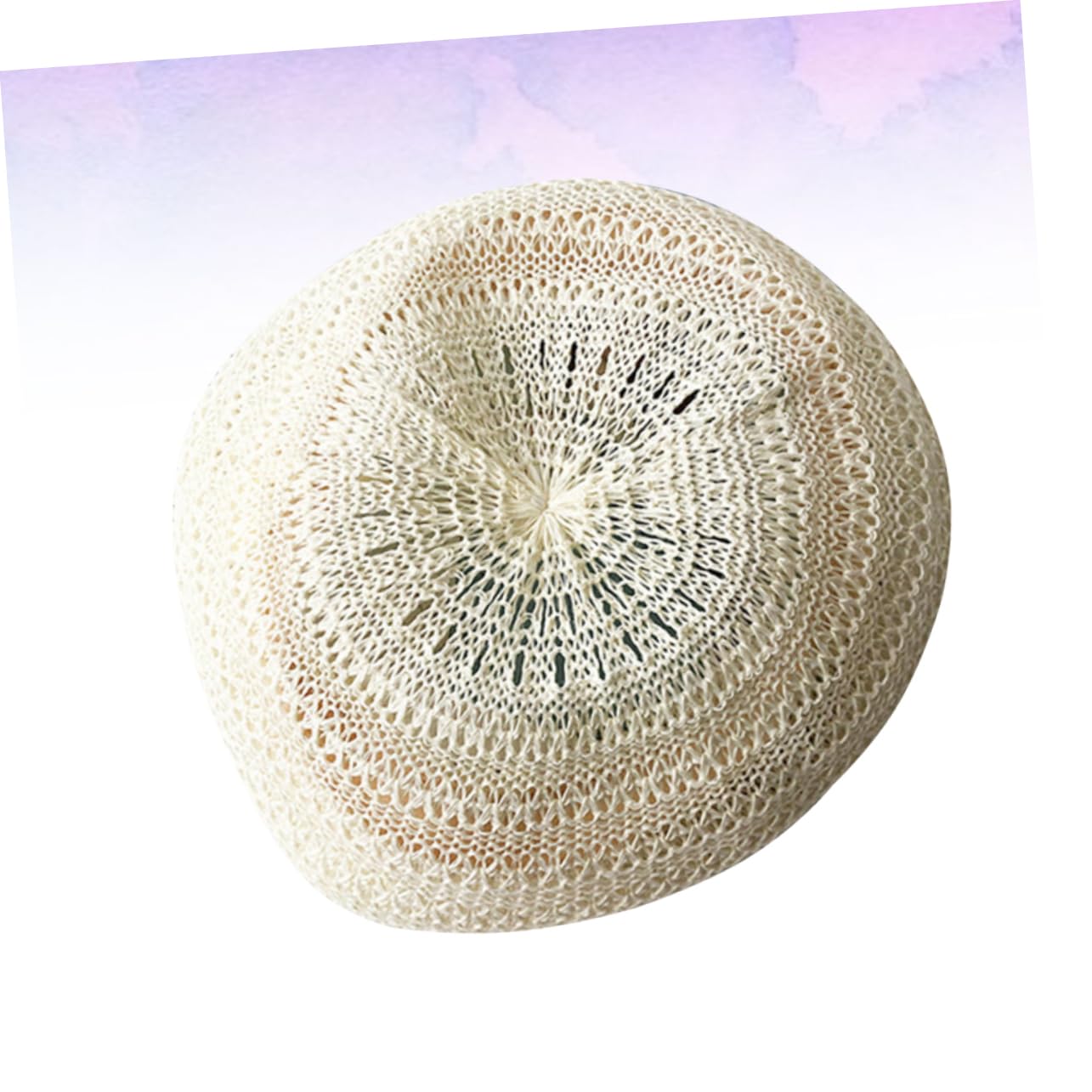 Holibanna Vintage Hollow-Out Straw Beret Cotton Summer Cap Festival Hat for Women Travel Beret Spring Hat for Summer White