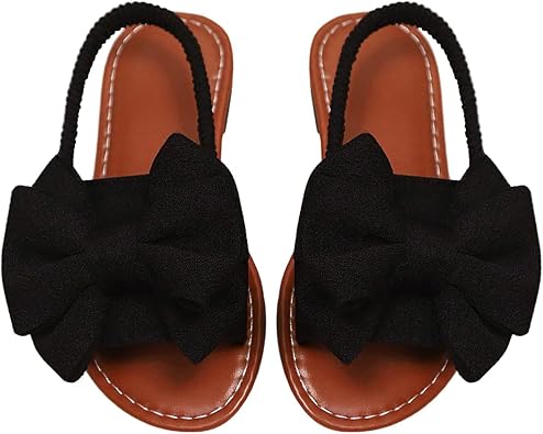 GORGLITTER Girls Bow Sandals Dressy Ankle Strap Open Toe Cute Summer Wedding Beach Sandals
