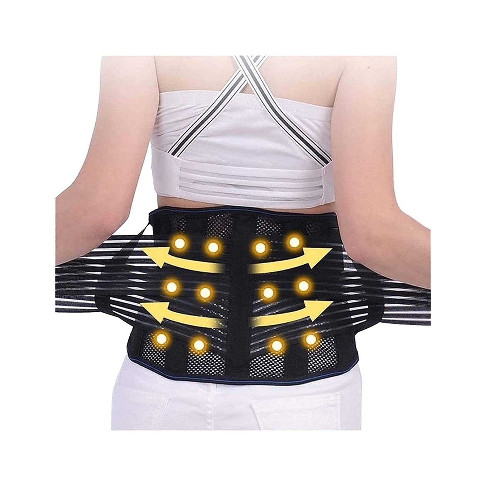 Autocalentamiento Lumbar Brace Tourmaline Magnético 9pcs Hueso de Acero Cinturón de Soporte Lumbar Cintura Columna Vertebral Espalda Corrector de Postura Cinturón Alivio del Dolor Hombres Mujeres