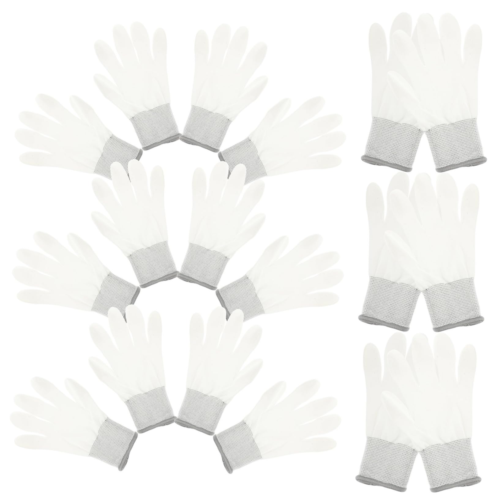 Parliky Nylon Pu Coated Finger Gloves 10 Pairs for Work Claw Gardening Proof Non-slip Labor Protection Mitten Random Color