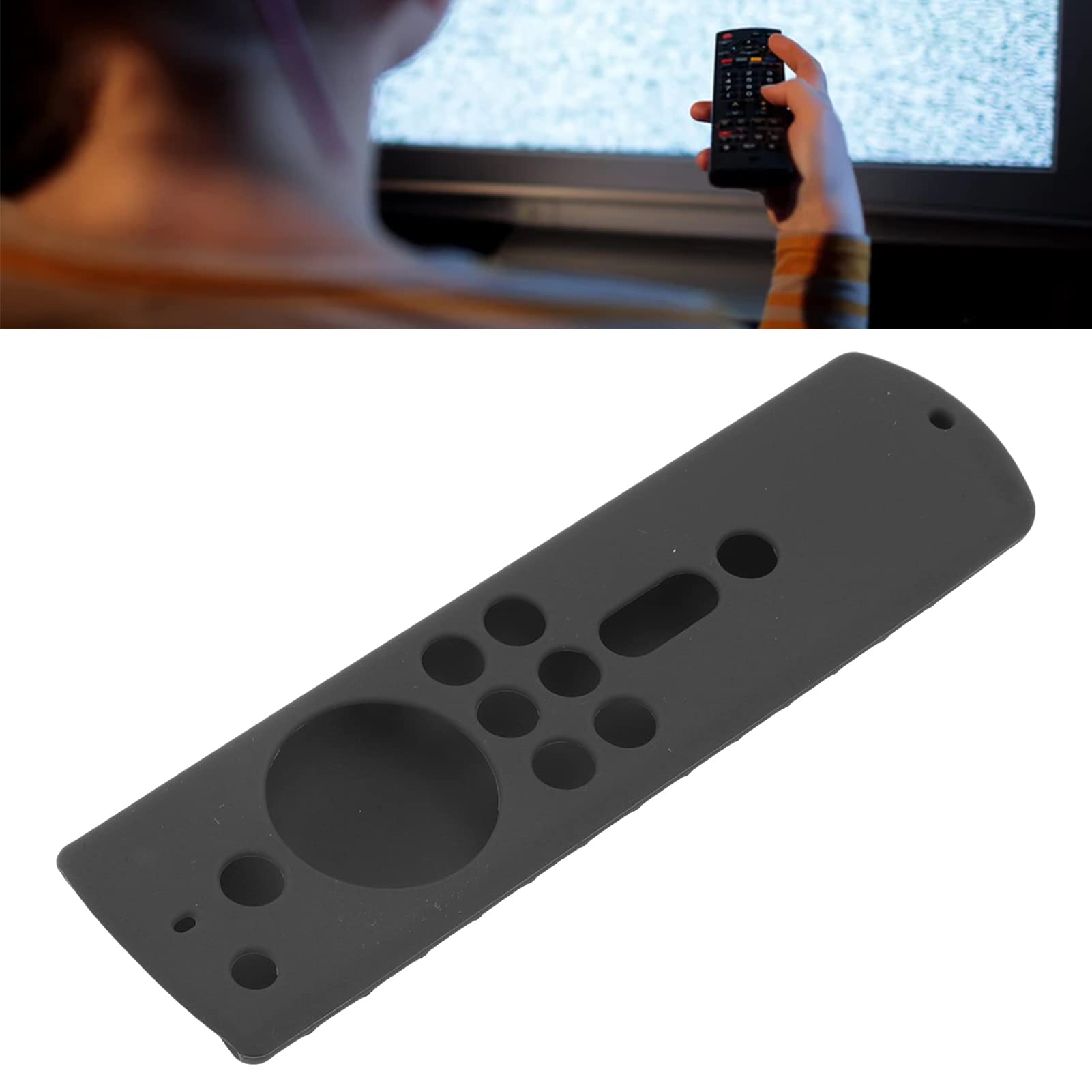Funda de silicona para Fire TV Stick 4K 2018 mando a distancia, antigolpes, antideslizante, color gris