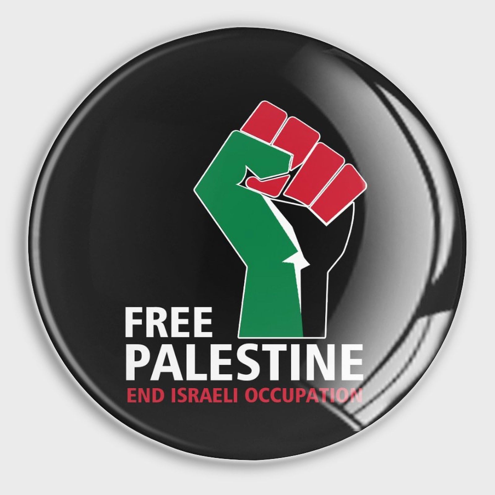 Free Palestine End Israeli Occupation Flag Refrigerator Magnets Glass Small Round Fridge Magnets Multi-Use Magnets for Fridge Locker Whiteboard Billboard Kitchen Office School Travel Souvenir