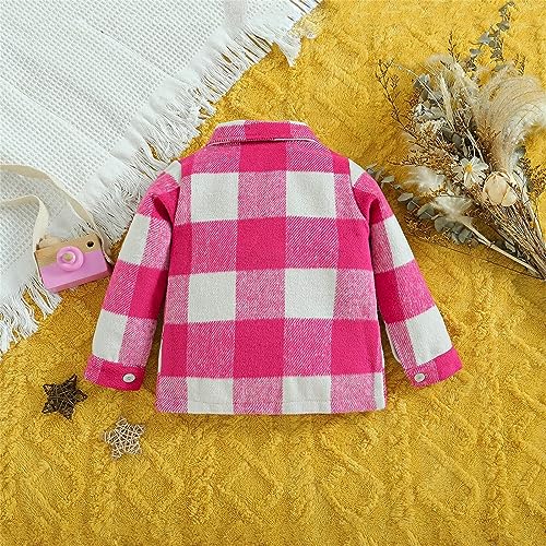 Boys Girls Shirt Coat Jacket Plaid Long Sleeve Turn Down Collar Button Tops Outwear for Toddler Girl Fall Clothes2