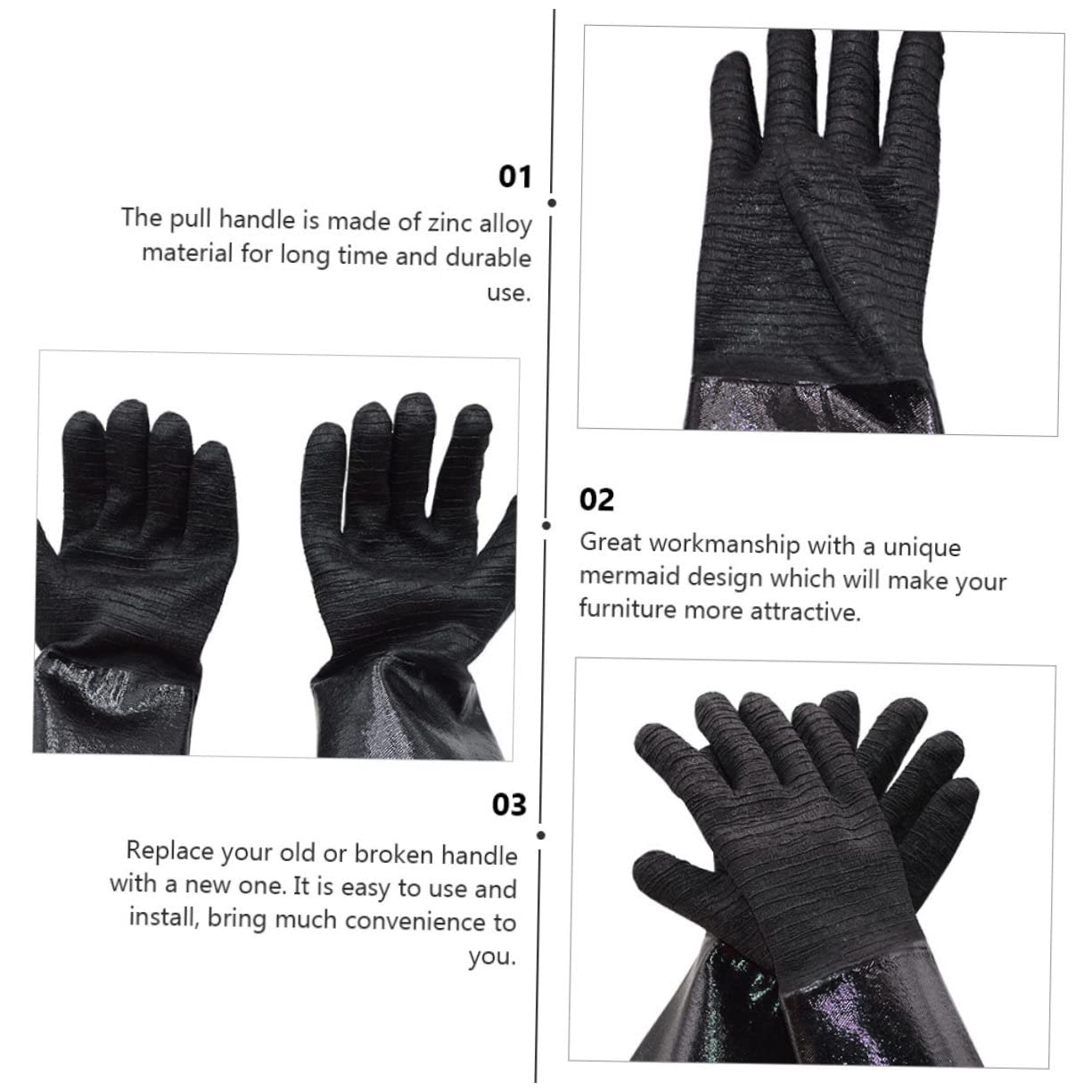 Guanti Bbq Resistenti al Calore in Neoprene Impermeabili Neri | 1 Paio, Isolamento Termico per Cucina e Ambienti Caldi, Protezione da Acqua, Adatti alla Griglia