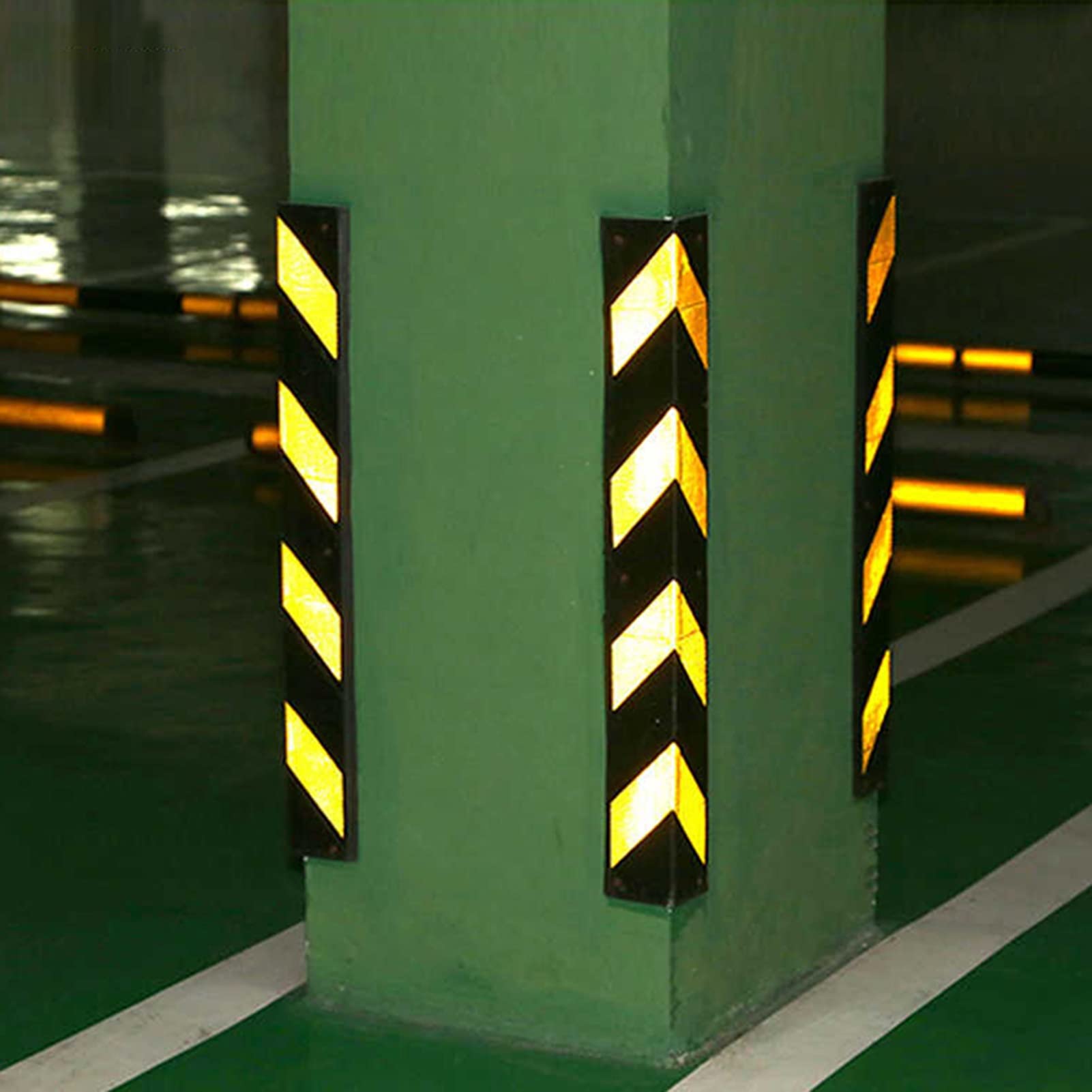 L-Form Eckenschutz, Anti-Aufprallschutz mit reflektierendem Streifen für Parkgaragen und Wandsicherheit