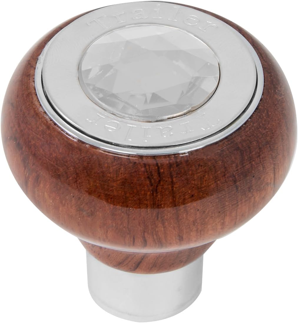 GG Grand General 95902 Clear Screw in Rosewood Knob w/Stainless Steel Trailer Plate & Clear Jewel