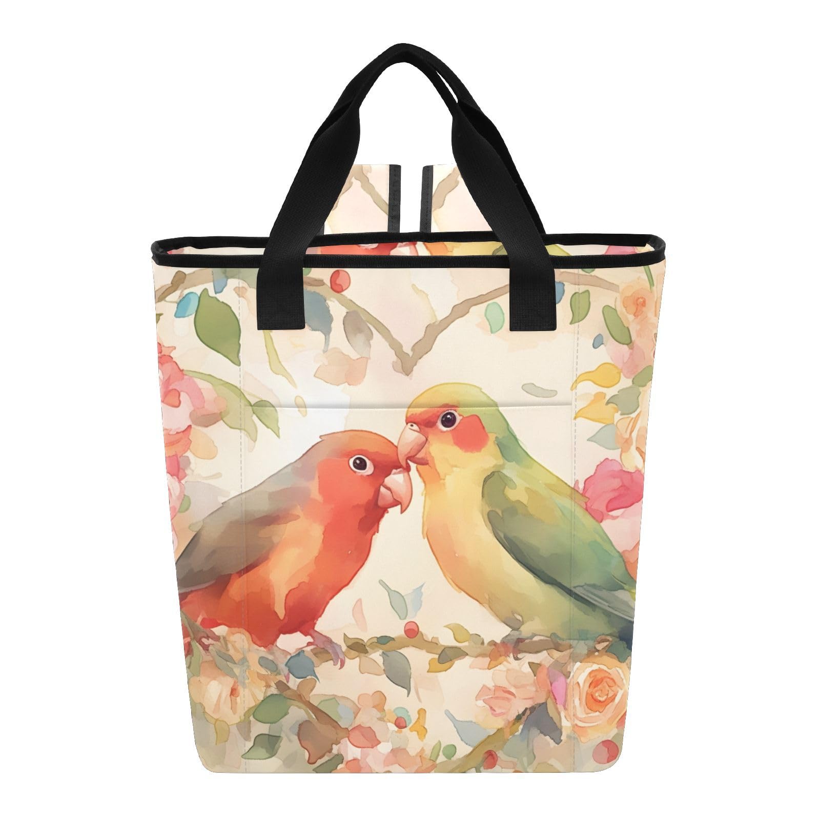 Bokkoy Bird Couple Insulated Cooler Bag with Ice Pack?Large Capacity Waterproof Thermal Lunch Bag?Reusable Cooler Bags for Picnic, Travel