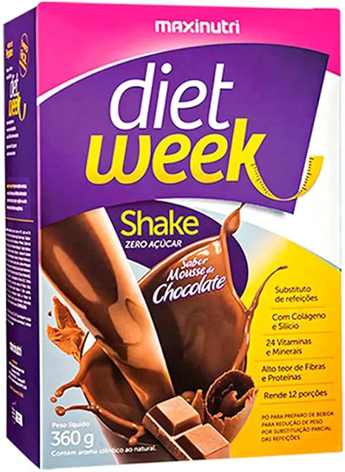 Diet Week Shake (360g) - Morango e Amora - MaxiNutri, MaxiNutri