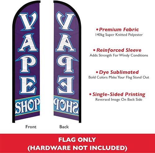 Miniatura 2 de Bandera publicitaria sin viento para tienda de vape, perfecta para tiendas de vapeo, tiendas de humo, salones, dispensarios