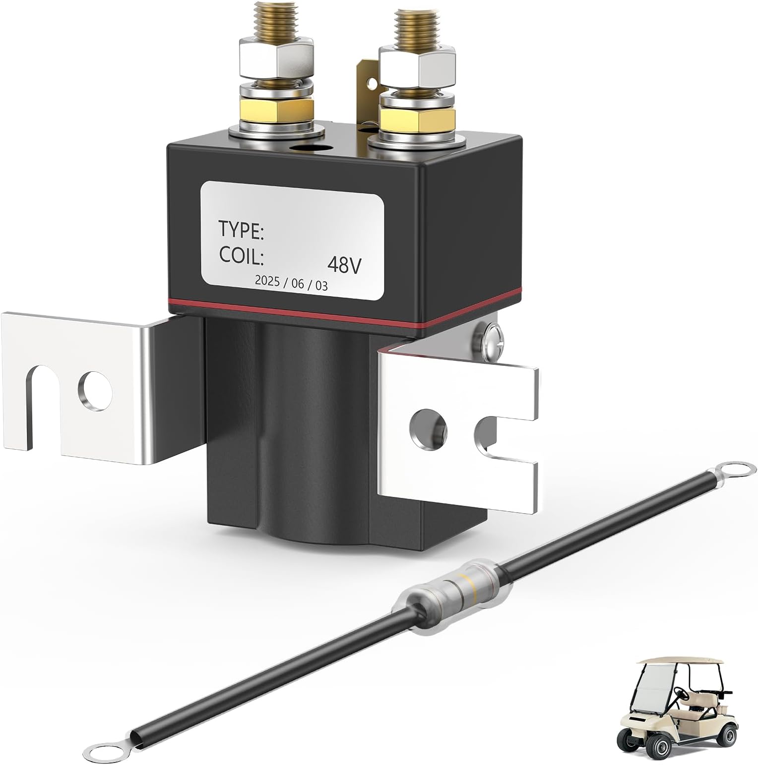 Panglong Club Car Solenoid with Resistor Assembly, 48v 4 Terminal Albright Solenoid Coil Kit, Fits 1995-Up Club Car DS and 2004-2008 Precedent Golf Carts, OEM# 101908701 102774701 5722
