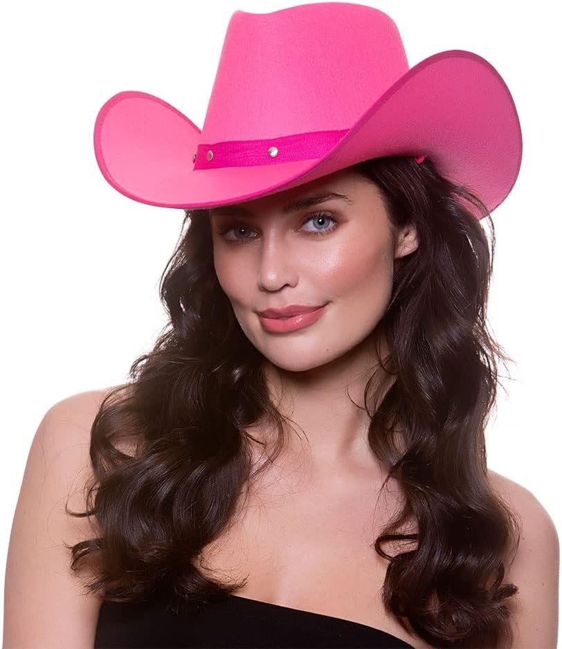 Wicked Costumes Adult Hot Pink Cowboy Hat (Ages 14+) – Western Texan Fancy Dress Party Accessory for Festivals, Concerts & Hen Nights