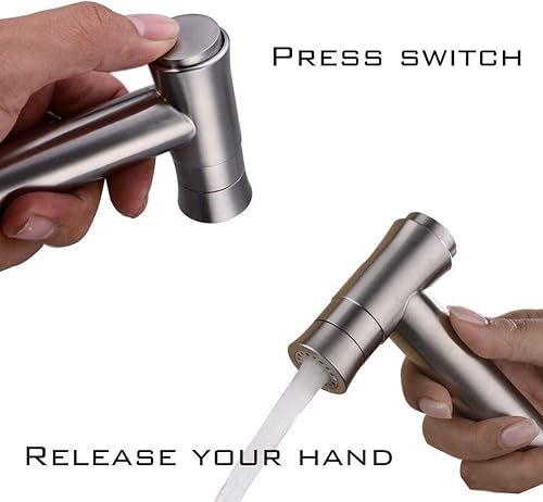 Miniatura 3 de TRUSTMI Juego de rociador de bidé oculto para inodoro, agua fría y caliente, en níquel cepillado