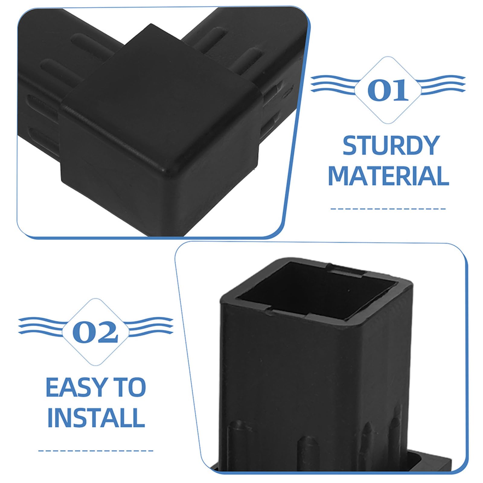 MAGICLULU Connettore per tubo quadrato in plastica da 20 pezzi: giunto angolare a 2 vie da 20x20 mm per ringhiera - Adattatore per tubi, raccordi per rack per condizionatori d'aria per recinzioni