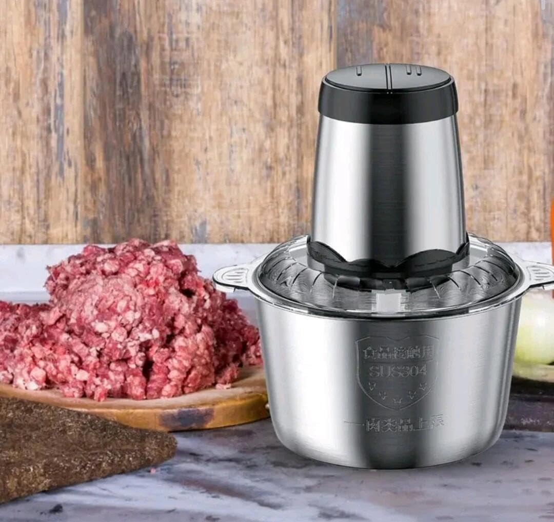 21 SHOP® Tritatutto da cucina elettrico 3 Litri Mixer Frullatore 300w - 650w con Ciotola Staccabile in Acciaio da Cucina Veloce Tritaverdure con 3 Lame