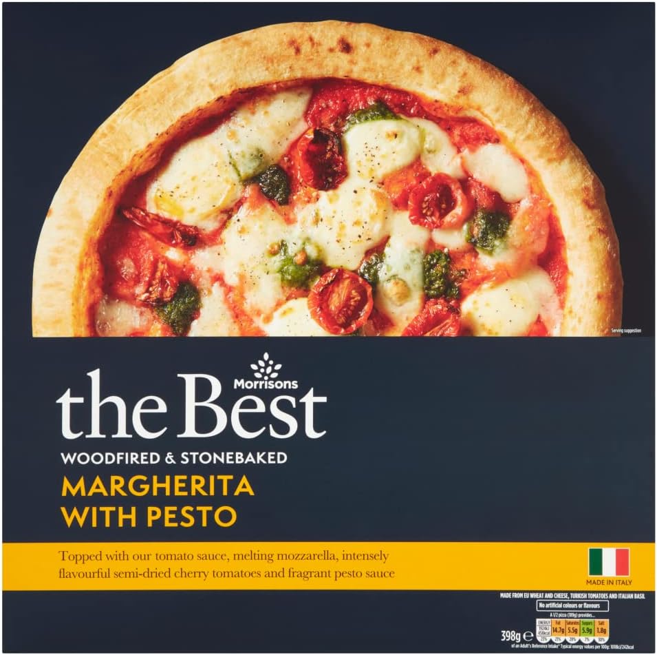 Morrisons The Best Margherita & Pesto Pizza, 398g (Frozen)