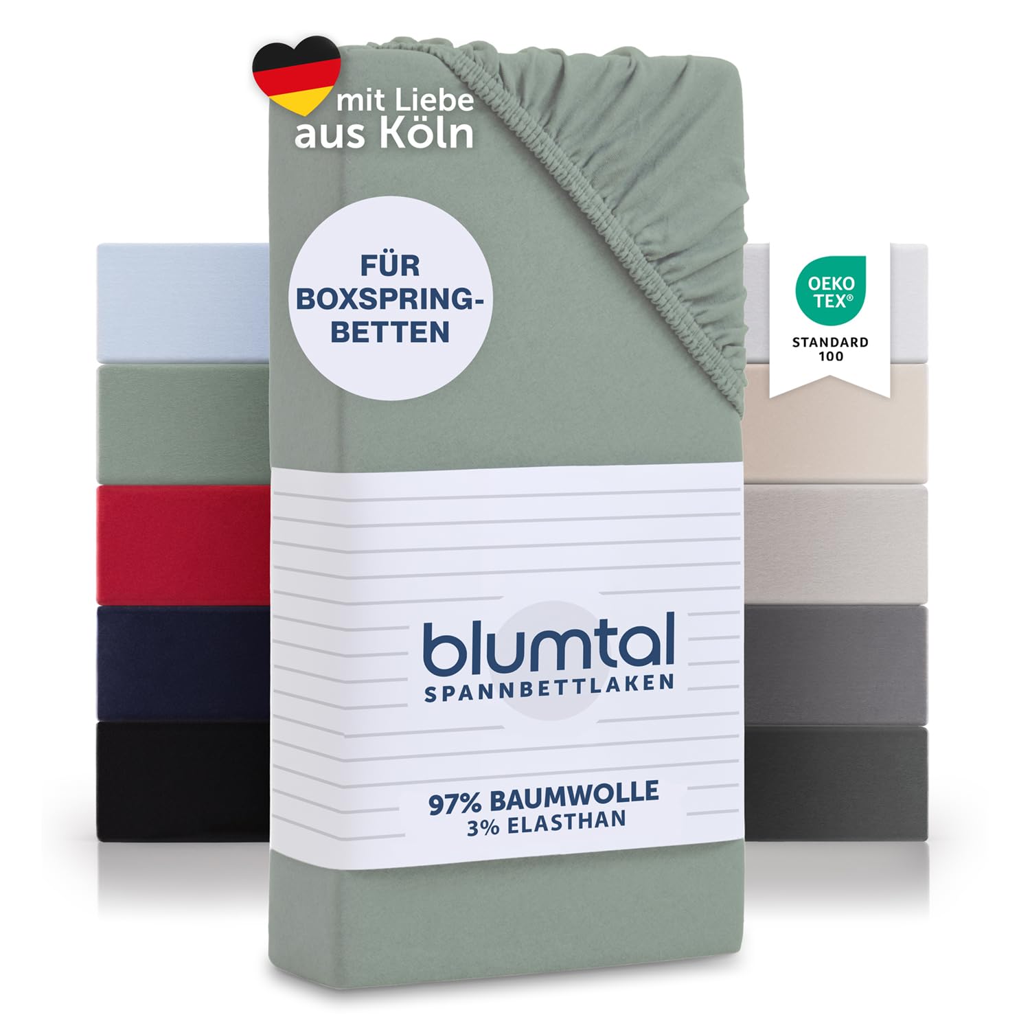 Blumtal® Basics Spannbettlaken Jersey - Bettlaken aus 100% Baumwolle - Oeko-TEX zertifiziertes Spannbettlaken