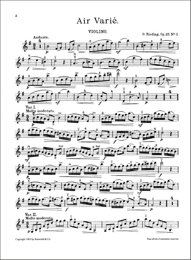 Air Varie Op. 23 No. 3: Violin & Piano - PT02