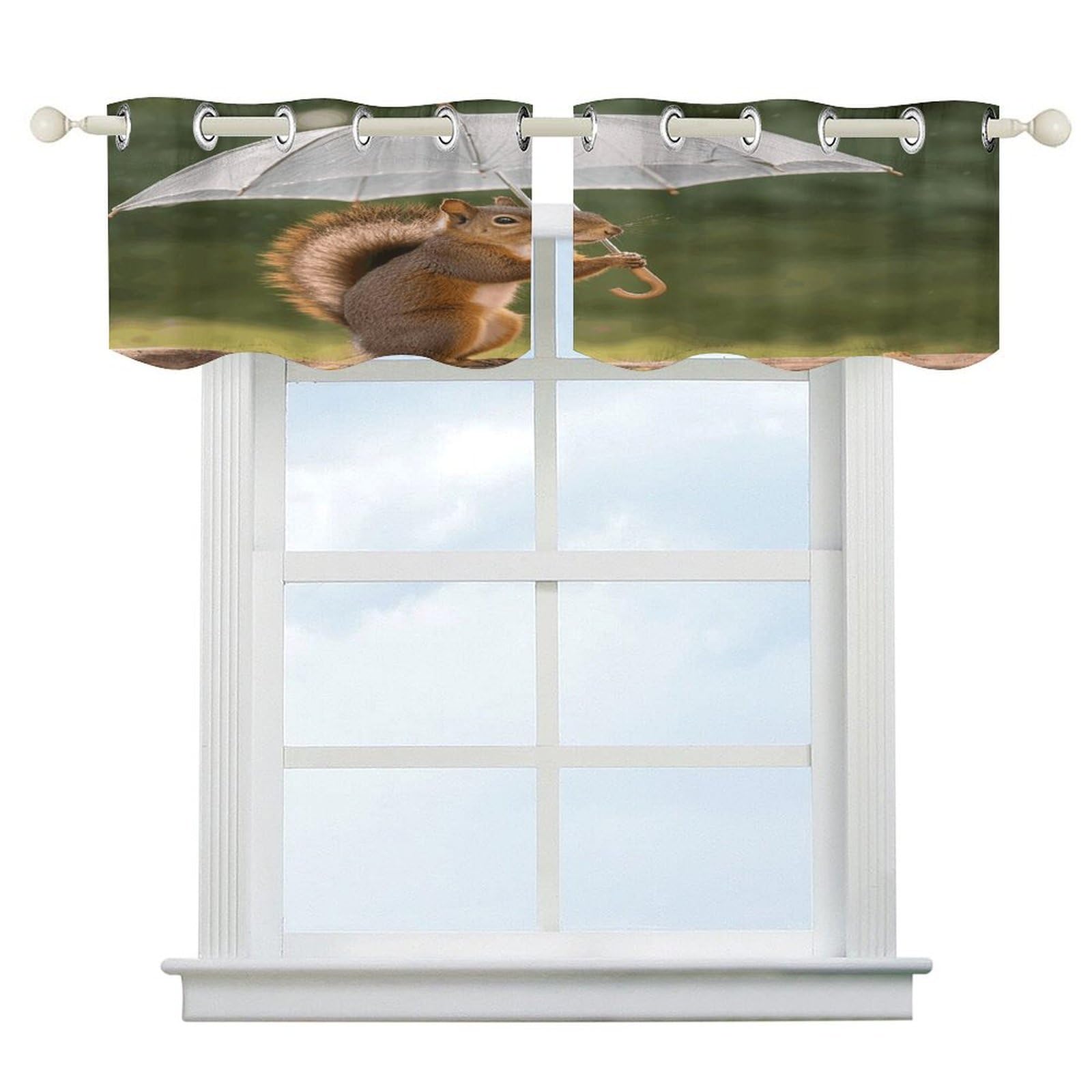 Cortinas opacas con diseño moderno de ardilla para bloquear luz en ventanas