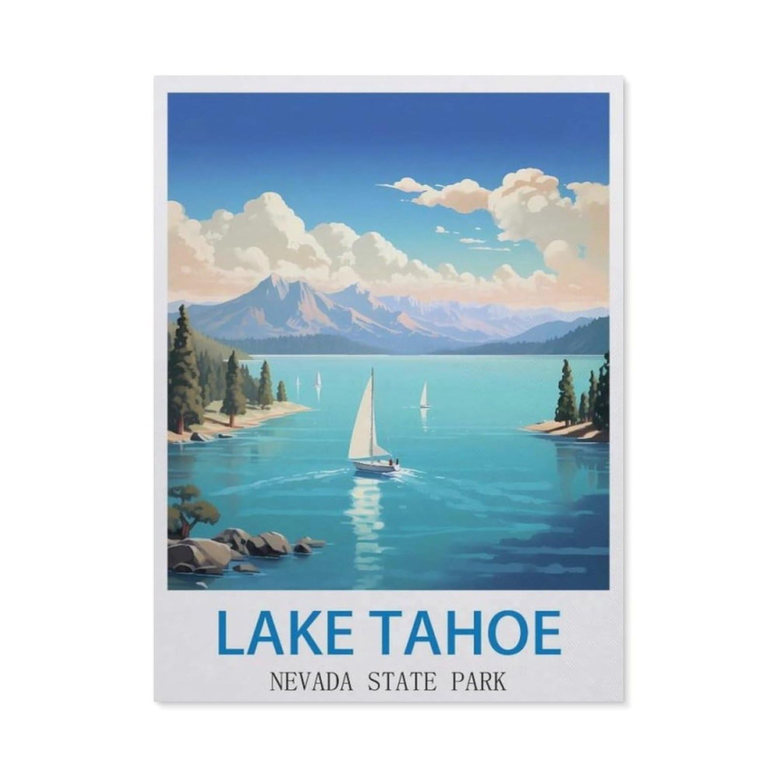 BEAYODKP DIY 5D Diamond Painting Kits，Lake Tahoe Nevada State Park，Diamond Painting for Beginner Adults Rhinestone Numbered Diamond Arts Home Wall Decor（50 x 60 cm/19.68 x 23.62 inches）-CM3