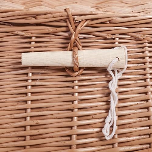 Foto von e-wicker24 Alles aus Weide Anglerkorb aus Weide, Fischkorb, geflochtener Fischerkorb, Fischkorb mit Riemen, Weidenkorb für Anglerzubehör, Korb für Fischerzubehör