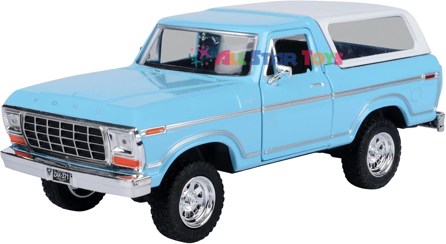 1978 Bronco 1:24 Diecast Model Car SUV Motormax 79373 (Light Blue)