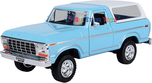 Miniatura 2 de 1978 Bronco 124 Modelo Diecast Car SUV Motormax 79373 (azul claro)