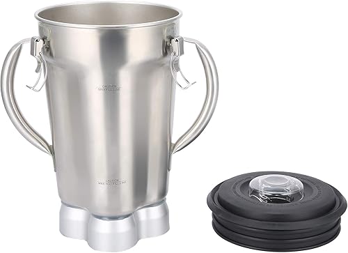 Miniatura 6 de TOPINCN 4L Juicer Contenedor de 2 manijas con tapa de montaje de cuchilla para CAC72 Licuadora comercial Blender Piezas de repuesto Extractor