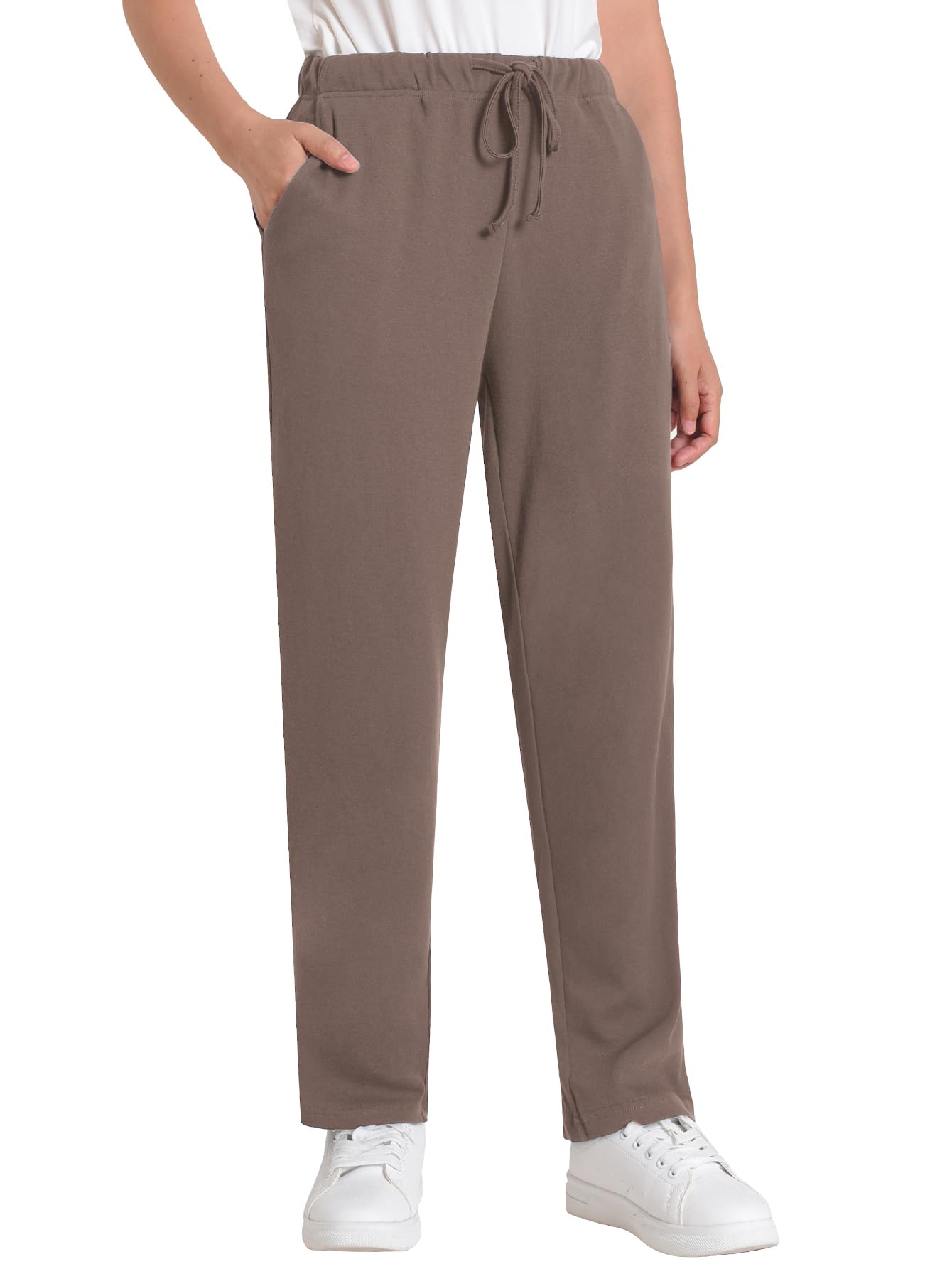 Weintee Womens Petite Knit Pants with Drawstring