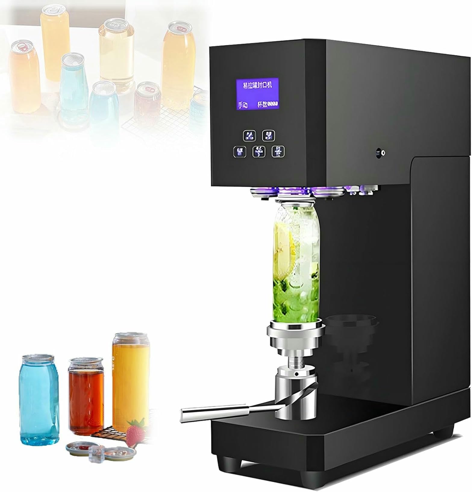 Fhrka White 370W Semi Automatic & Manual Can Sealing Machine, Electric Cup Sealer Machine With Counter & Led Display Can Seaming Closing Capping Machine (White)