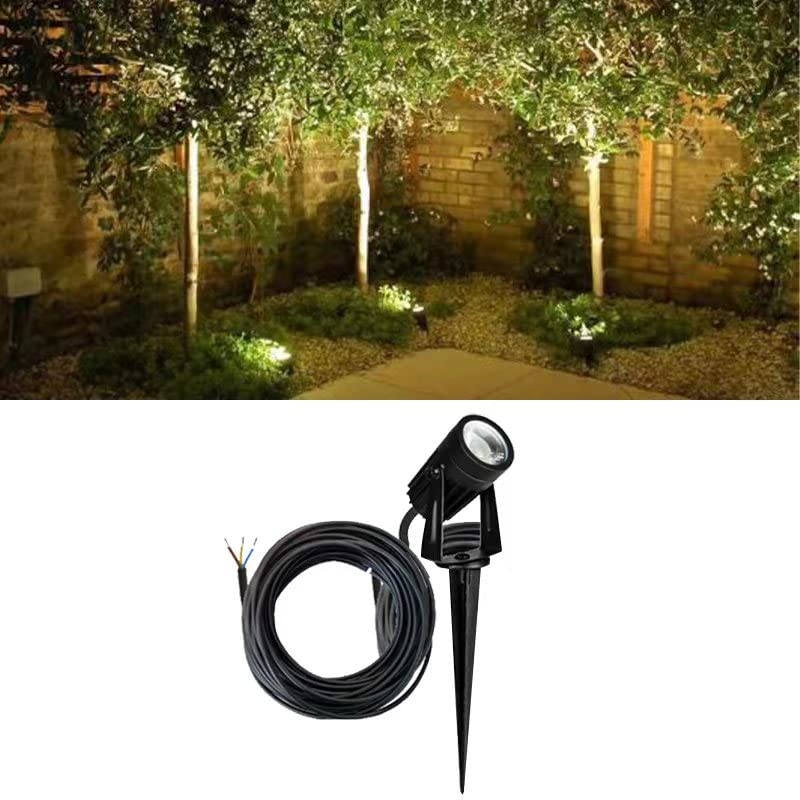 S L Lighting Garden Outdoor LED Integrated 5W Spike Light, Die-Cast IP65 Path Lights, Exterior Discreet Small Ground Spot Lights for Outside Backyard House Home (Warm White -3000K)