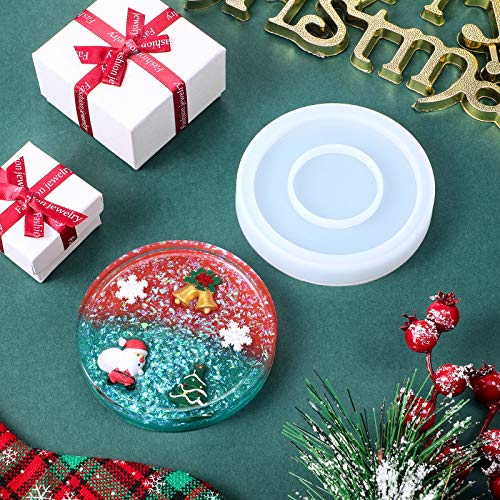 Patelai PATELAI-COASTER MOLD-01 Diy Round Silicone Coaster Mold Big Silicone Coaster Mold Epoxy Resin Coaster Molds Silicone Resin Casting Molds thumb #1