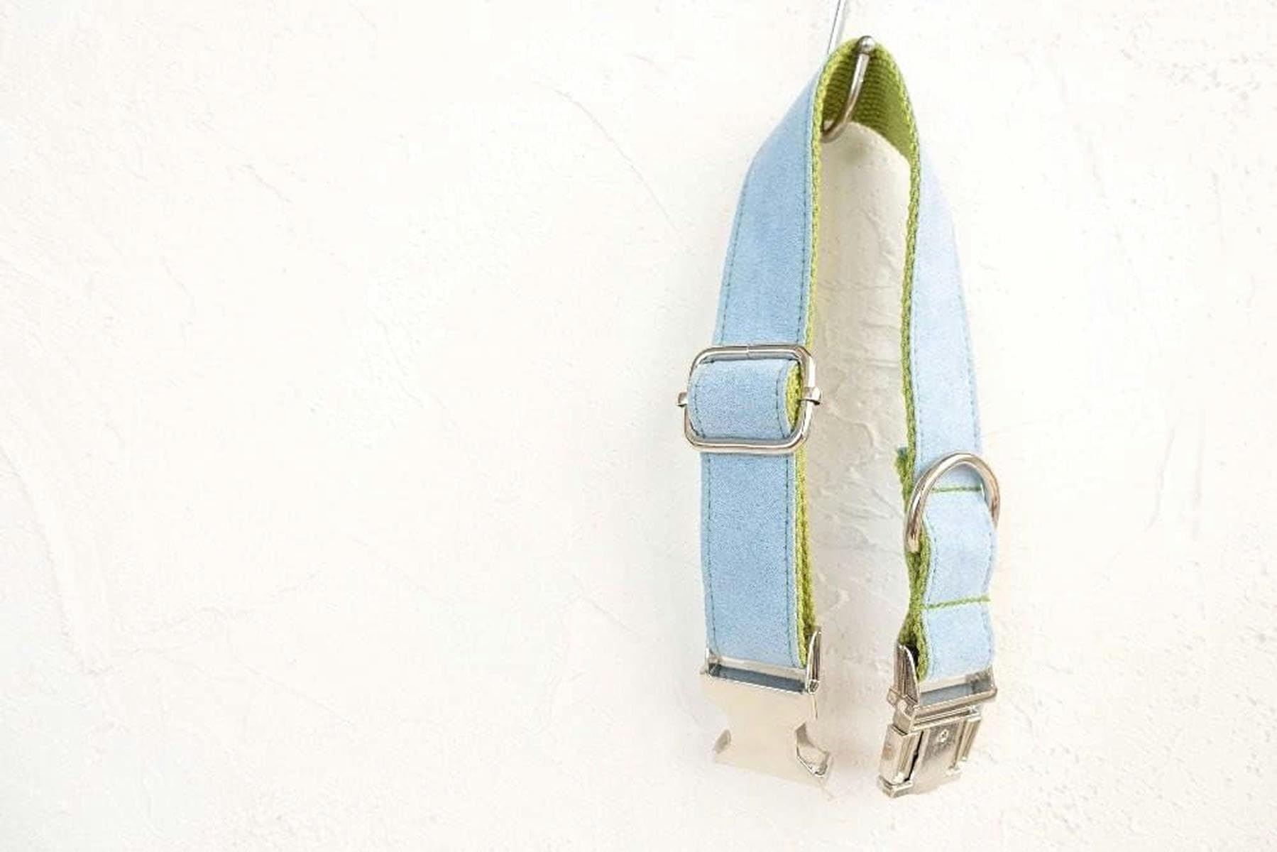 Collier Collier Poly Satin et Nylon Bleu et Vert 5 Tailles-Ensemble Collier et Laisse pour Chien-XL
