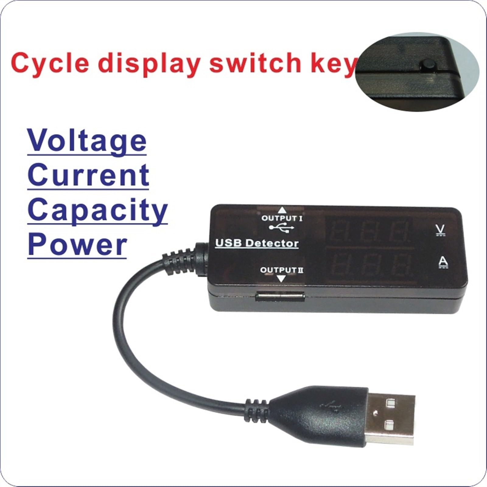 Akcesoria elektroniczne LED cyfrowe mierniki napięcia ładowarka USB miernik napięcia tester prądu czujnik mocy (czerwony-niebieski)