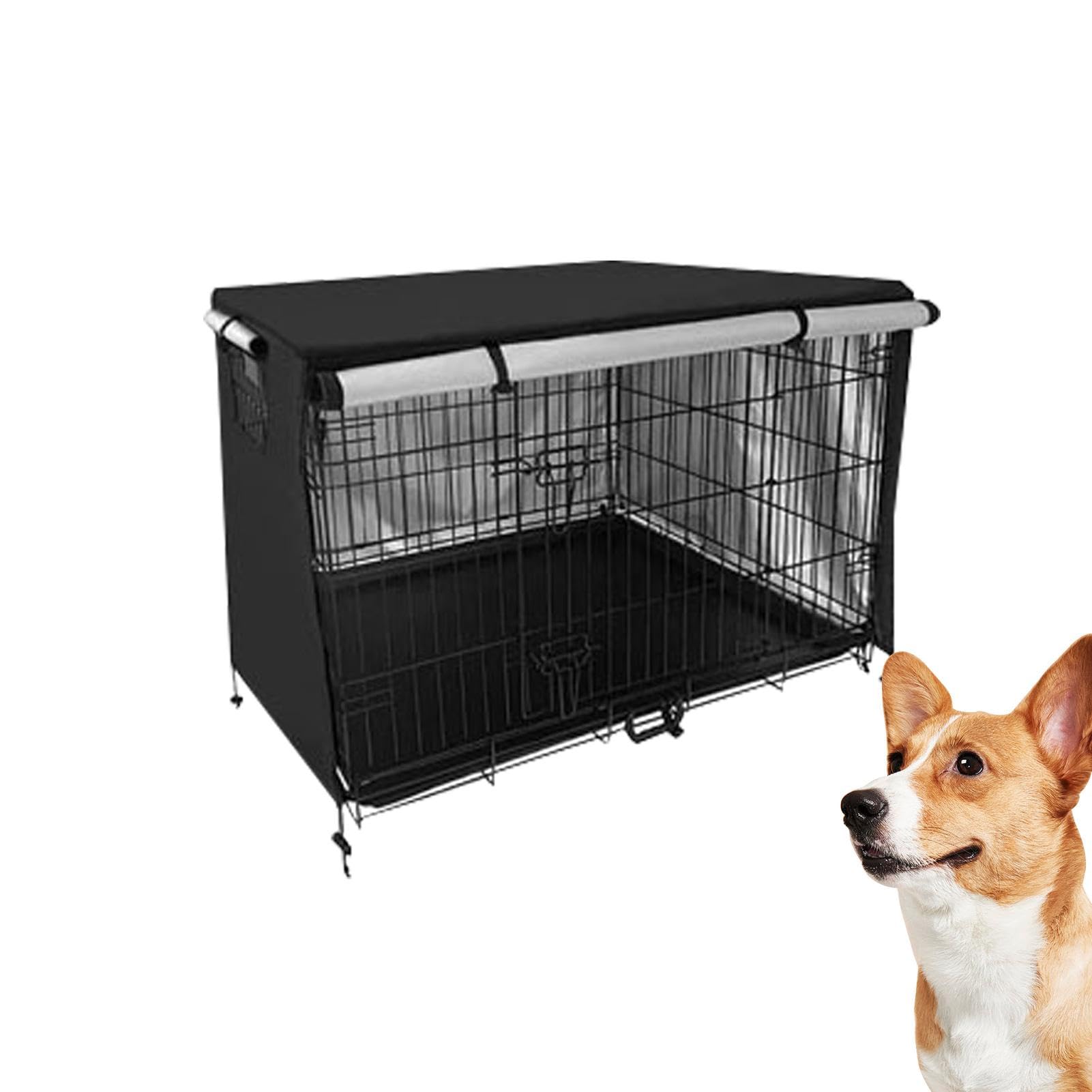 Funda para Jaula de Perro – Funda cálida para Jaula | Todos los Lados Abiertos se Pueden Lavar a máquina y secar en seco, Resistentes al Agua, Anti-UV, para Jaula de Perro de Alambre