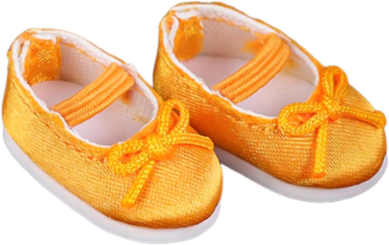 DuskHaven Doll Shoes 1/12 Ballet Shoes Miniature Clothes Outfits for Doll Play Gift Decoration Birthdays Collection, Orange