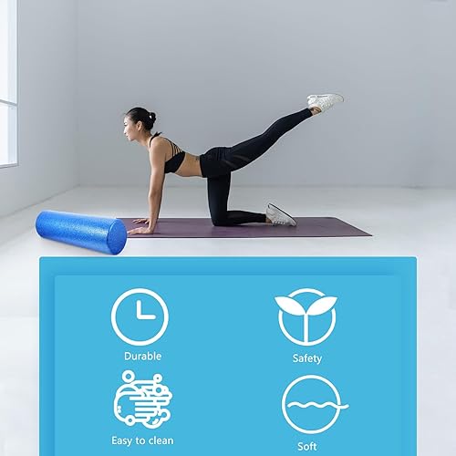 Miniatura 5 de Balacoo Rodillo de columna de yoga de alta densidad de espuma duradera azul para tejido profundo de espalda, masaje muscular firme columna de masaje