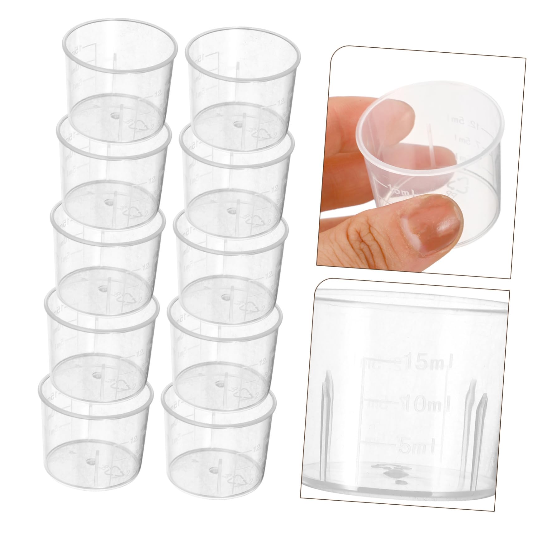 Alipis 4 Set Misurino Di Plastica Bicchieri Graduati Chiaro Bicchieri Trasparenti Tazza Di Misurazione Mini Tazza Beaker Da Laboratorio Piccolo Becher Misurini Riutilizzabile 100 Pezzi*4