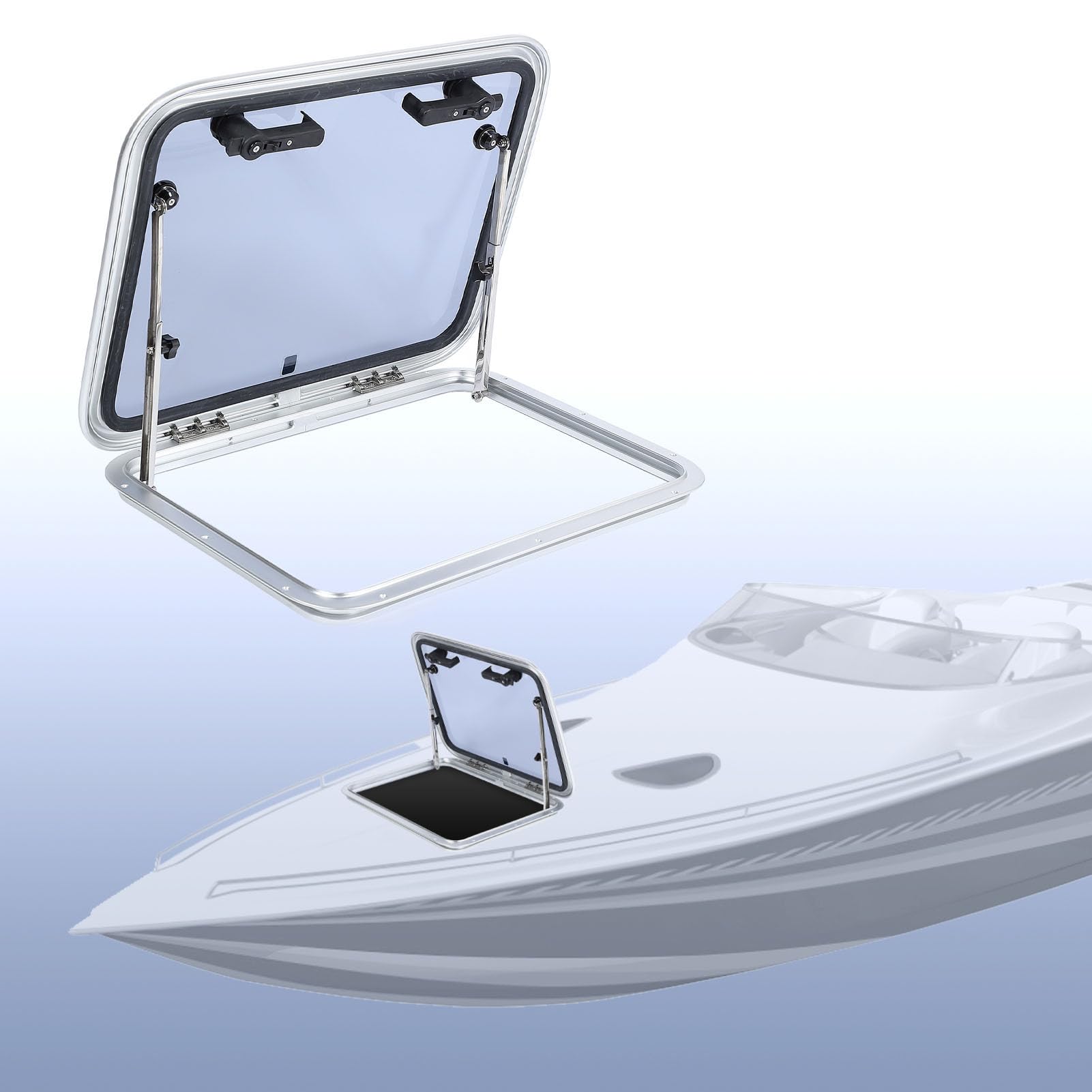 Boccaporto Quadrato Estensibile, Boccaporto Marino per Impieghi Gravosi da 21x27 Pollici per Barca, Yacht, Nave, Camper