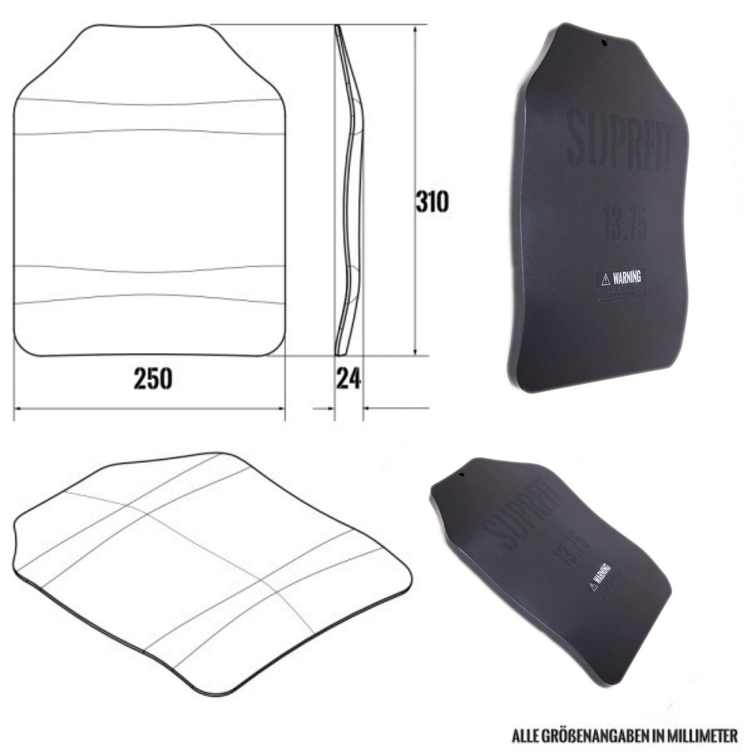 Suprfit Sigurd 3D Gewichtsscheiben Plates - Zusatzgewicht für Sigurd 3D Gewichtsweste, 1,7 kg, 2,6 kg, 4 kg oder 6,2 kg Paare, ergonomische Form, optimierte Gewichtsverteilung, pulverbeschichtet