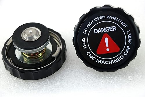 Tapa de radiador de aluminio Billet Negro 1.3 Bar