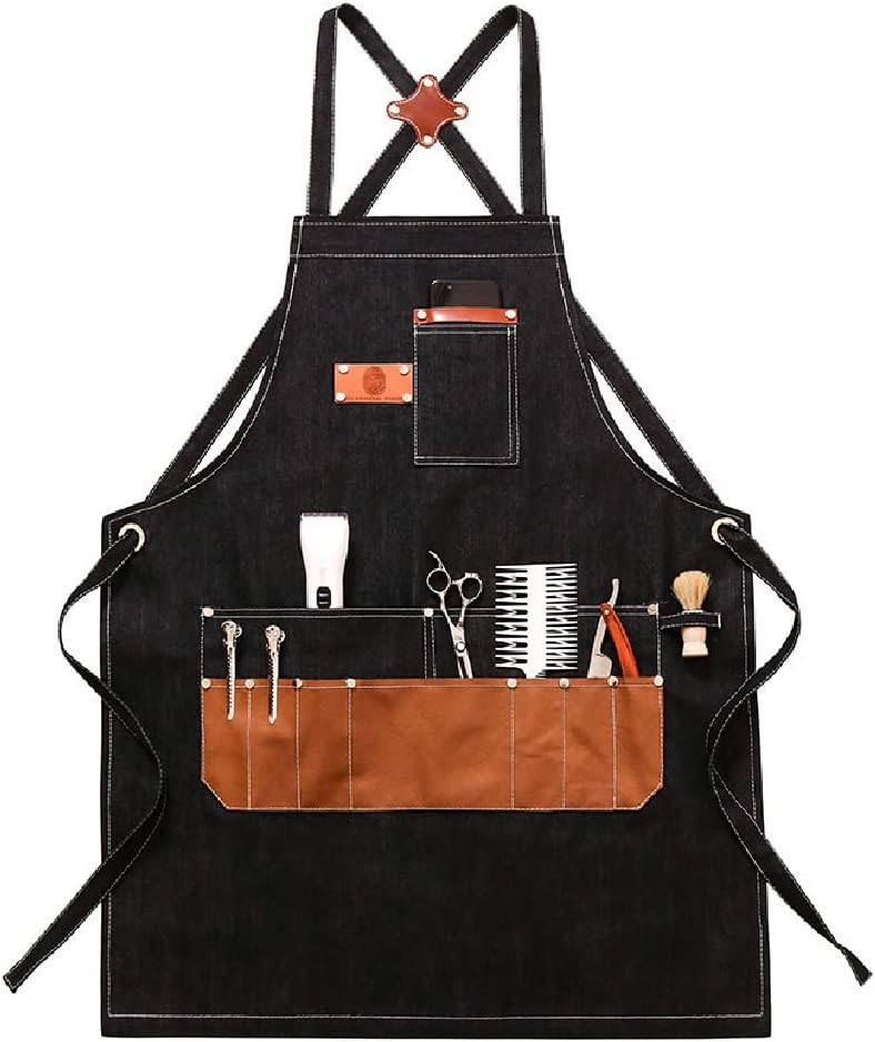 Apron Work Denim Milk Coffee Barber Clothes Hair Stylist Perm Dyer Hairdressing Custom Logo