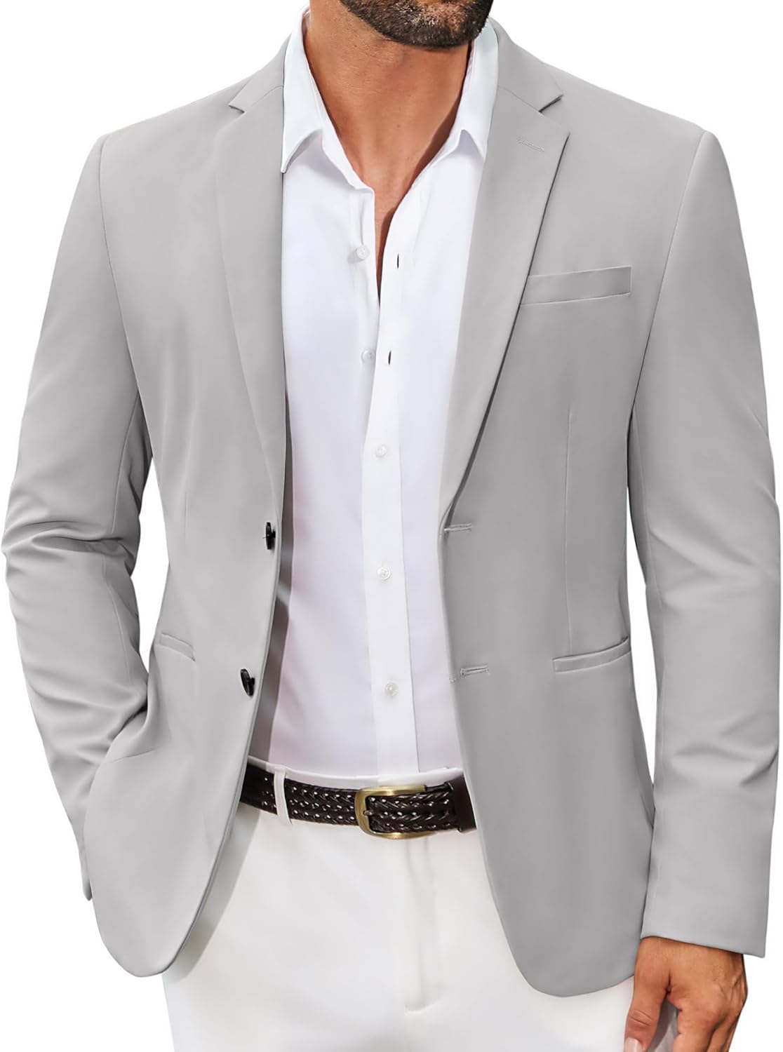 COOFANDY Men’s Casual Stretch Blazer Jacket Regular Fit Lightweight Sport Coat Two Button Suit Jackets