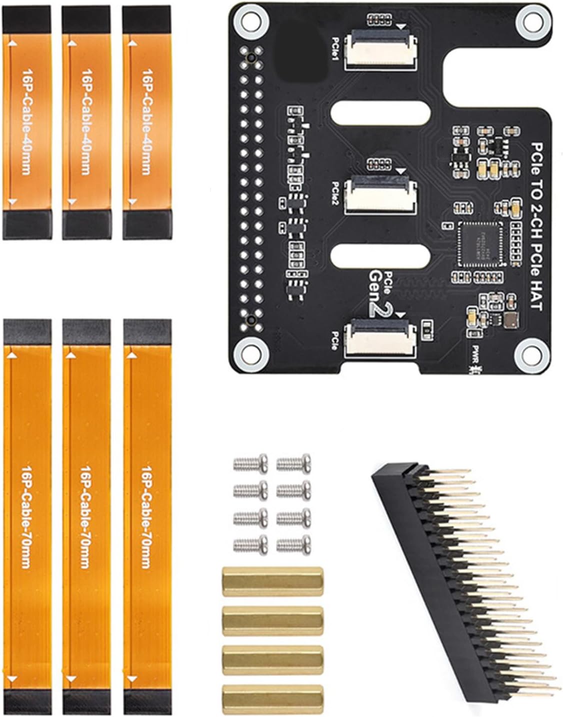 2CH PCle Expansion Card 16PIN Connecting Port Easy Integration In Projects For Electronics Enthusiasts