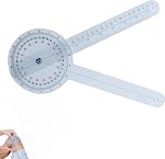 12 goniomètre de pouce,360 Degré de physiothérapie goniométrique, outil de mesure de l'angle orthopédique transparent, outil pour la mesure du corps, utilisation en salle de classe et à portée médicale (12Inch)