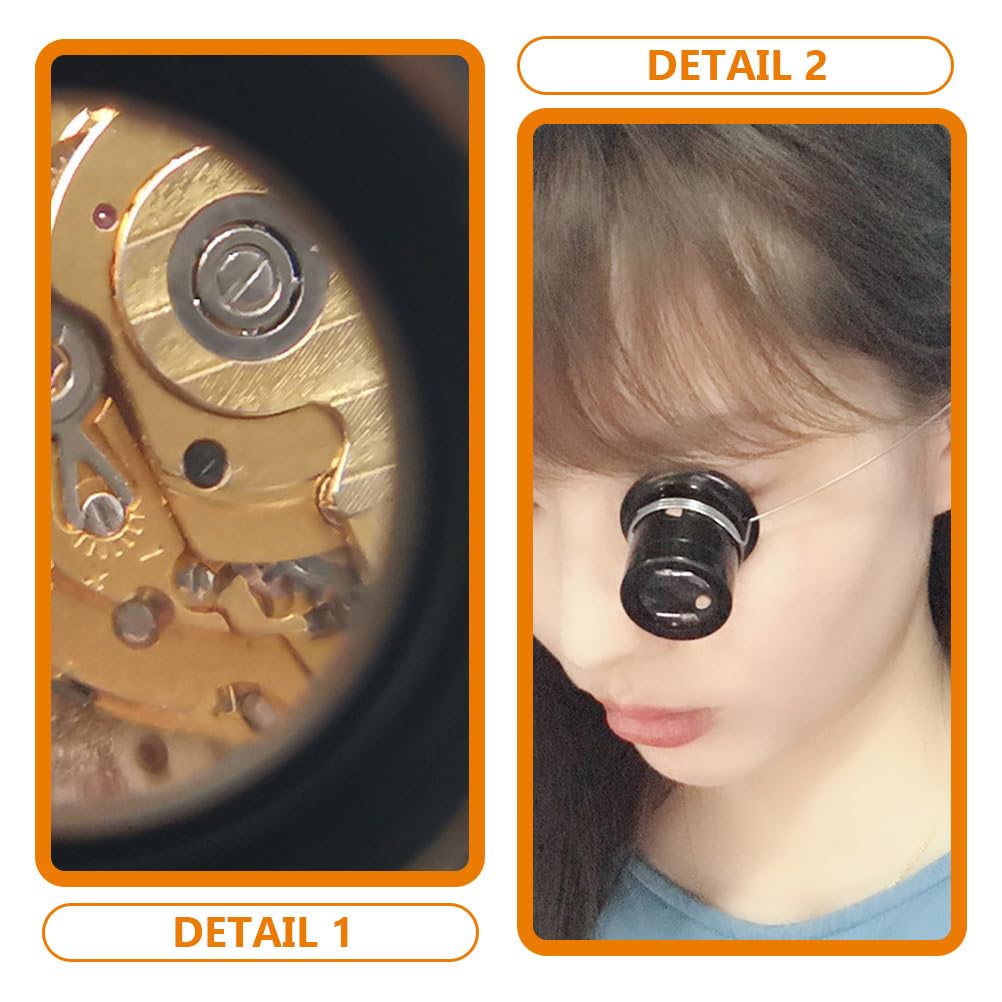 NOLITOY 4Pcs Jewelers Loupe, 3X/5X/10X/15X Magnifying Glass Eye Loop Portable Monocular Magnifier for Gem Stamp Reading Watch Repair - Image 8