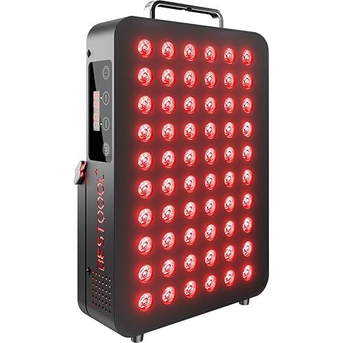 BestQool Red Light Therapy, Dual Chip Elite Grade LED Red Infrared Light Device with Near-Infrared Light 660nm 850nm High Power Red Light Therapy Panel at Home, Ideal for Body, Face, 105W (Black 60) - Red Max